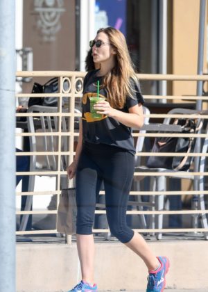 Elizabeth Olsen in Tights at Kreation in LA