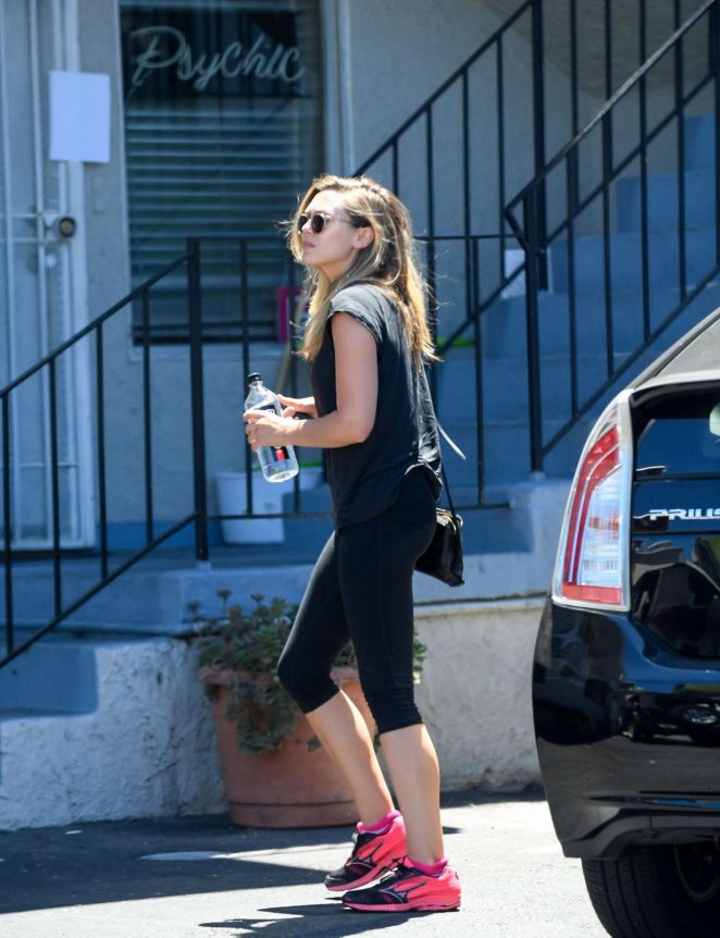 Elizabeth Olsen in Tights out in LA