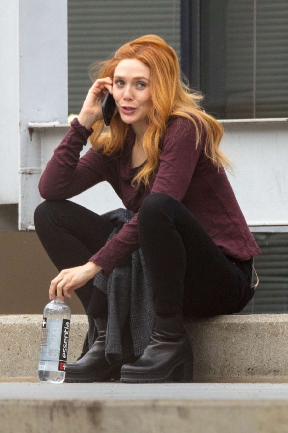 Elizabeth Olsen on the set of Marvel's 'Wandavision' in Atlanta
