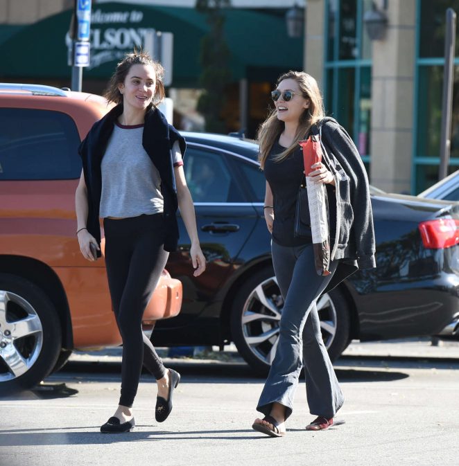 Elizabeth Olsen with a friend on Thanksgiving in Los Angeles