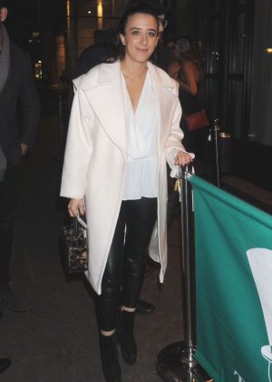Ella Jade in White Coat - Night Out in London