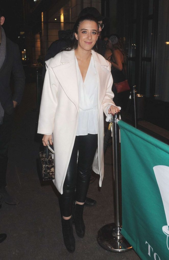 Ella Jade in White Coat - Night Out in London