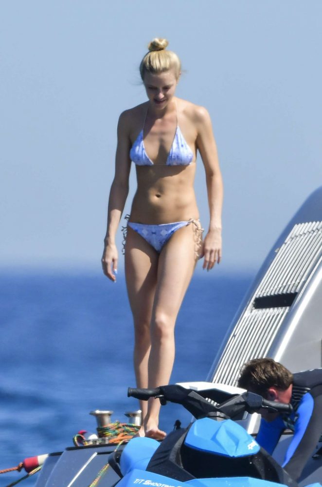 Elle Evans in Bikini on a yacht in St. Tropez