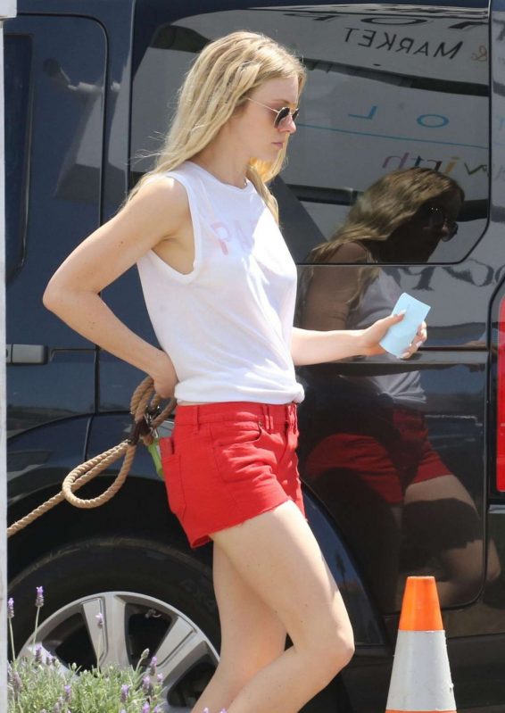 Elle Evans in Red Shorts - Out in Los Angeles