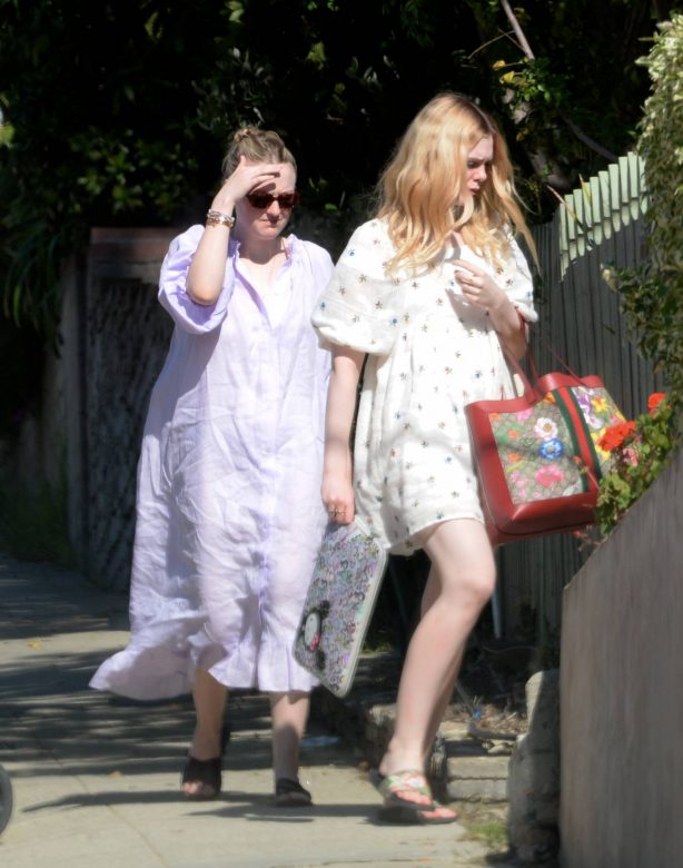Elle Fanning and Dakota Fanning - Out for a walk in Los Angeles