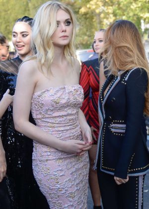 Elle Fanning - Arriving at the Aftershow of the L'Oreal Fashion Show in Paris