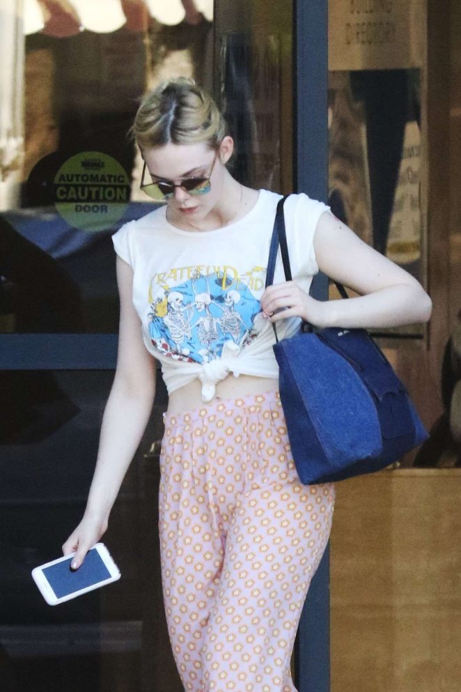 Elle Fanning at a doctors office in Los Angeles