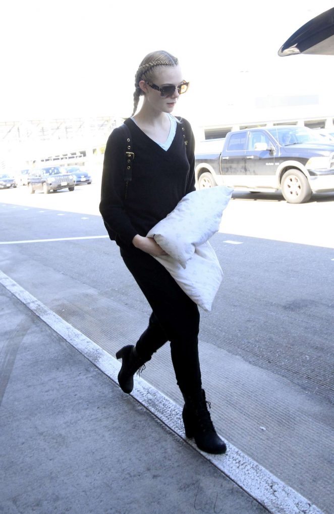 Elle Fanning at LAX Airport in Los Angeles