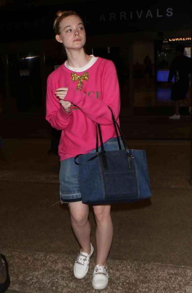 Elle Fanning at LAX Airport in Los Angeles