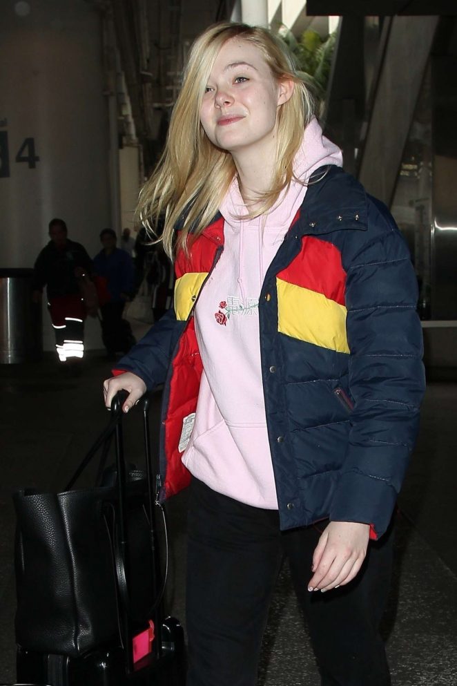 Elle Fanning at LAX in Los Angeles