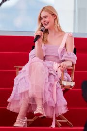 Elle Fanning - Having an interview on the Croisette in Cannes