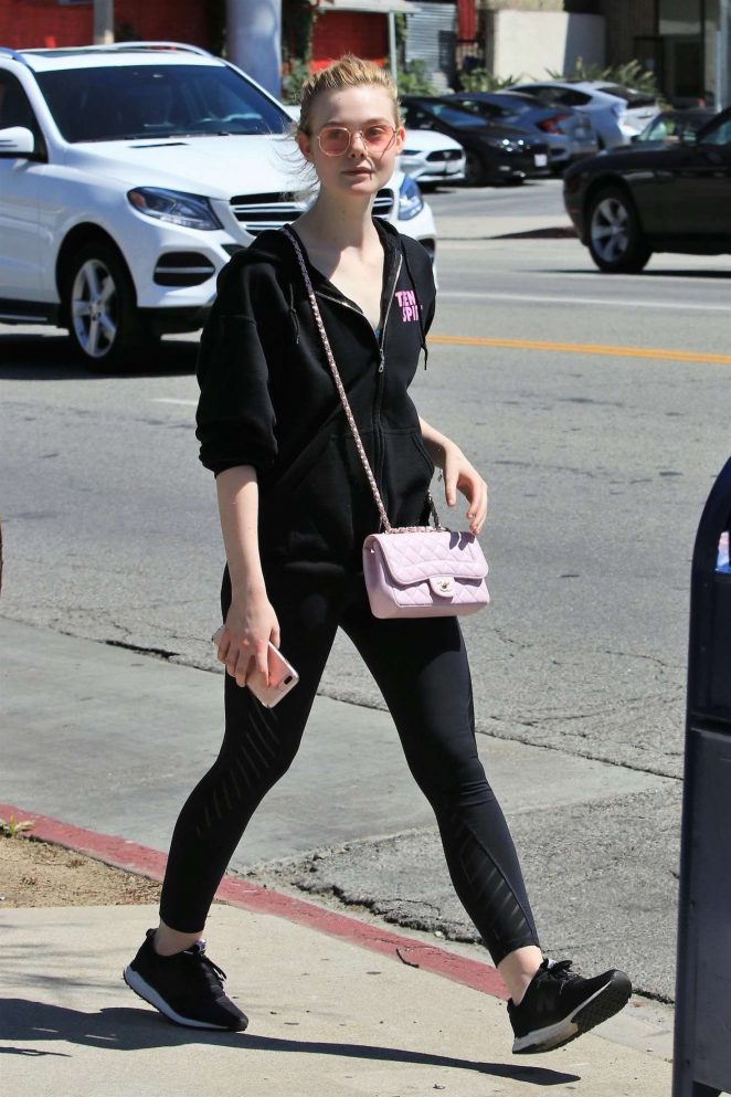 Elle Fanning - Hits the gym in Los Angeles