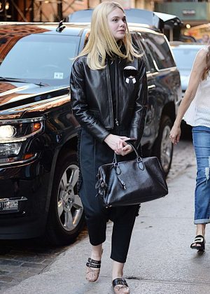 Elle Fanning in Leather Jacket -12 – GotCeleb