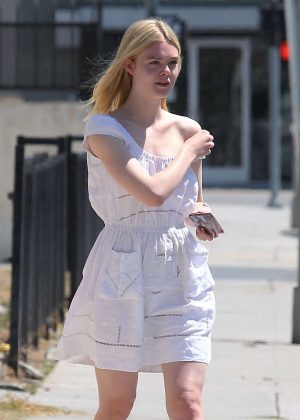 Elle Fanning in Mini Dress out in West Hollywood