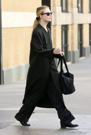 Elle Fanning - Leaves for her matinee performance of 'Appropriate' in New York