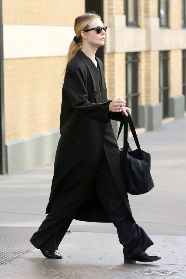 Elle Fanning - Leaves for her matinee performance of 'Appropriate' in New York