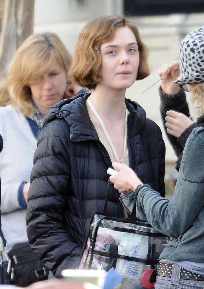 Elle Fanning - On set of 'Live by Night' in Los Angeles