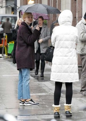 Elle Fanning - Out and about in London