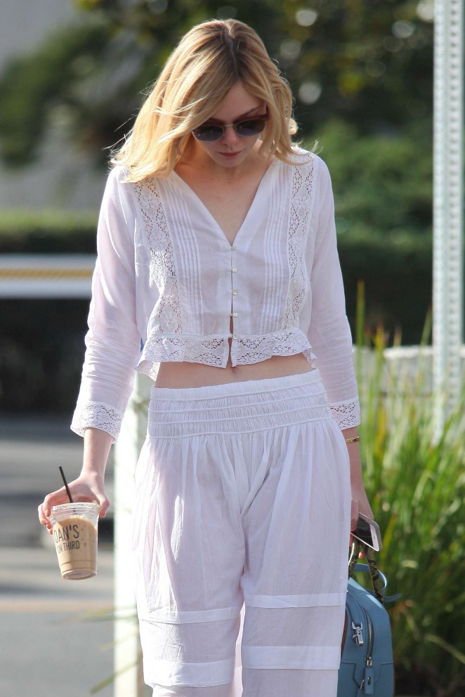 Elle Fanning in White Out in Studio City