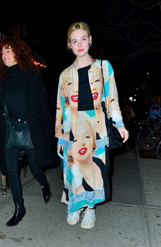 Elle Fanning - Out for dinner in NYC