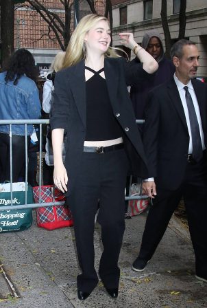 Elle Fanning - Seen at LIVE with Kelly and Mark in New York