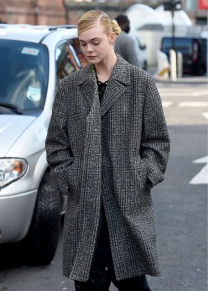 Elle Fanning - Set of 'How to Talk to Girls at Parties' in Sheffield