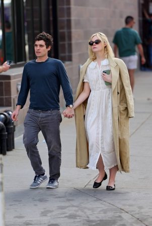 Elle Fanning - With Boyfriend Gus Wenner out in Manhattan's West Village
