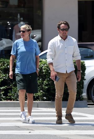 Ellen DeGeneres - Photographed leaving a restaurant with a friend in Santa Barbara