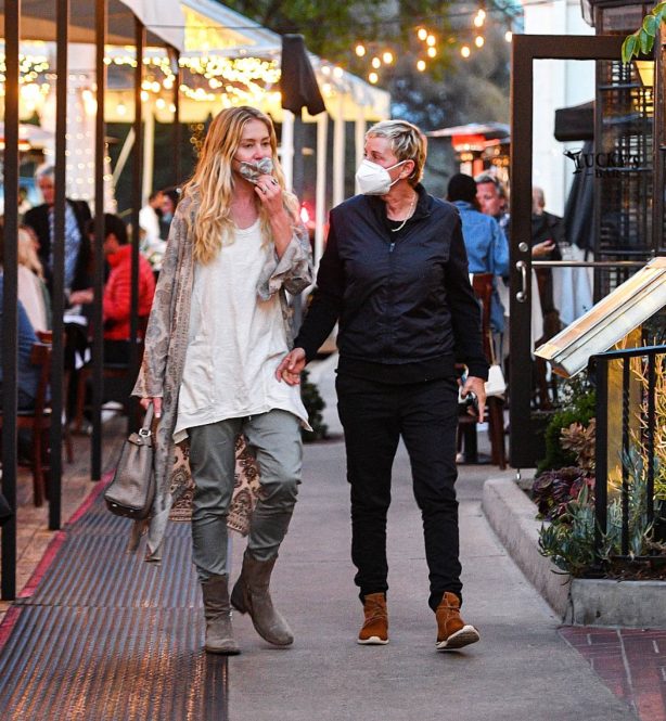 Ellen DeGeneres with Portia de Rossi - head to dinner in Montecito