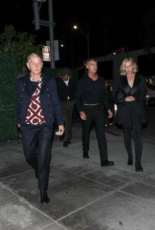 Ellen DeGeneres - With Portia de Rossi with friends at E Baldi in Beverly Hills