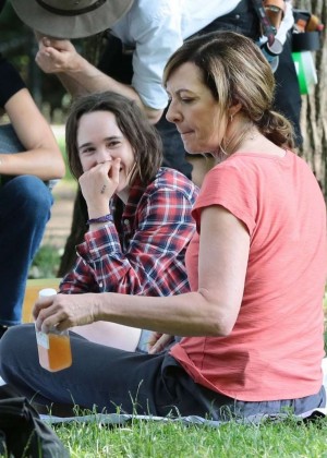 Ellen Page and Allison Janney on the set of 'Tallulah' in NYC
