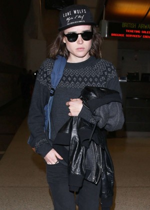 Ellen Page - Arriving at LAX Airport in LA