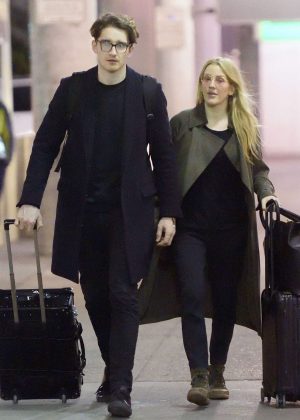Ellie Goulding and boyfriend Caspar Jopling at JFK airport in NYC