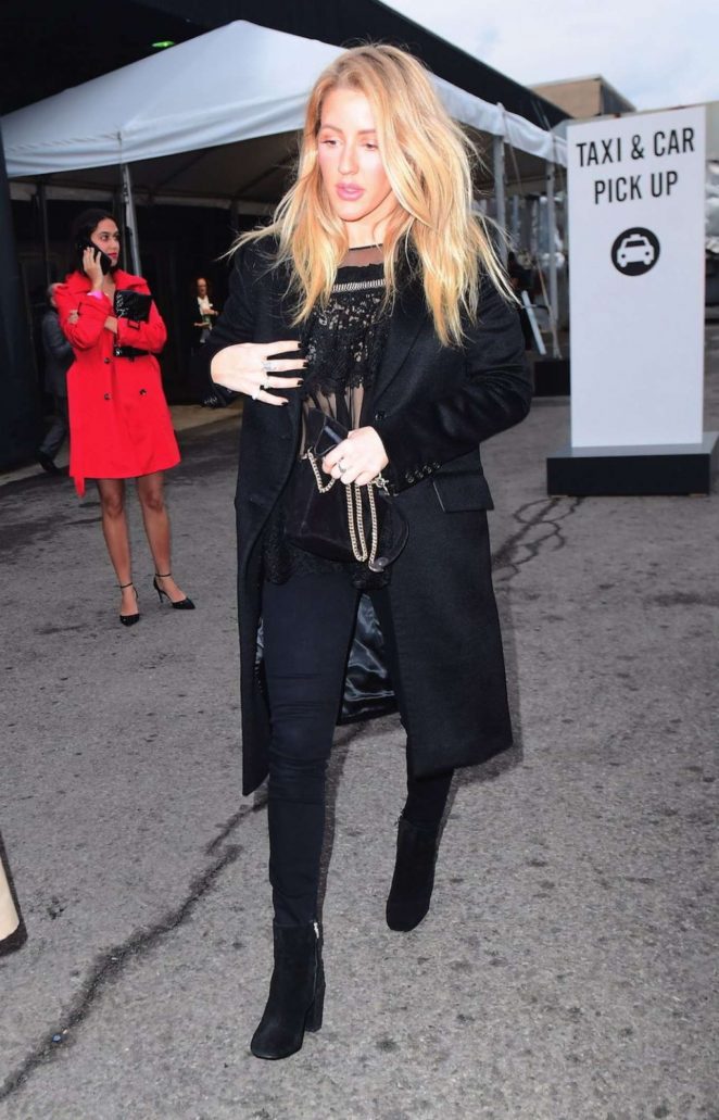 Ellie Goulding in Black Outfit Out in New York