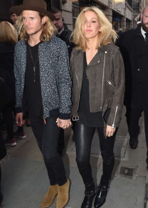 Ellie Goulding in Leather Out in London