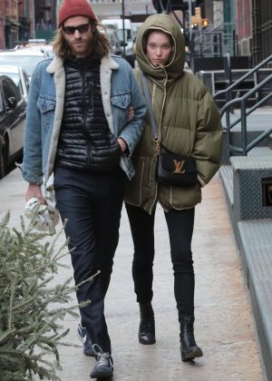 Elsa Hosk and boyfriend Tom Daly out in New York