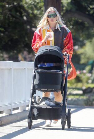 Elsa Hosk - Coffee run with her baby daughter in Los Angeles