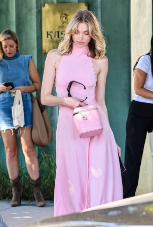 Elsa Hosk - In a all pink ensemble while shopping in Beverly Hills