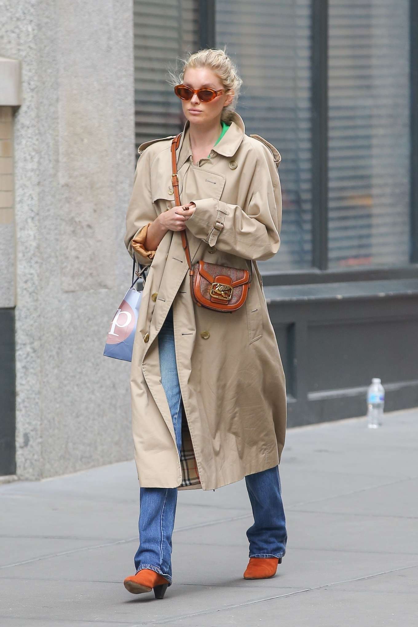 Elsa Hosk in Beige Coat – Out in NYC | GotCeleb