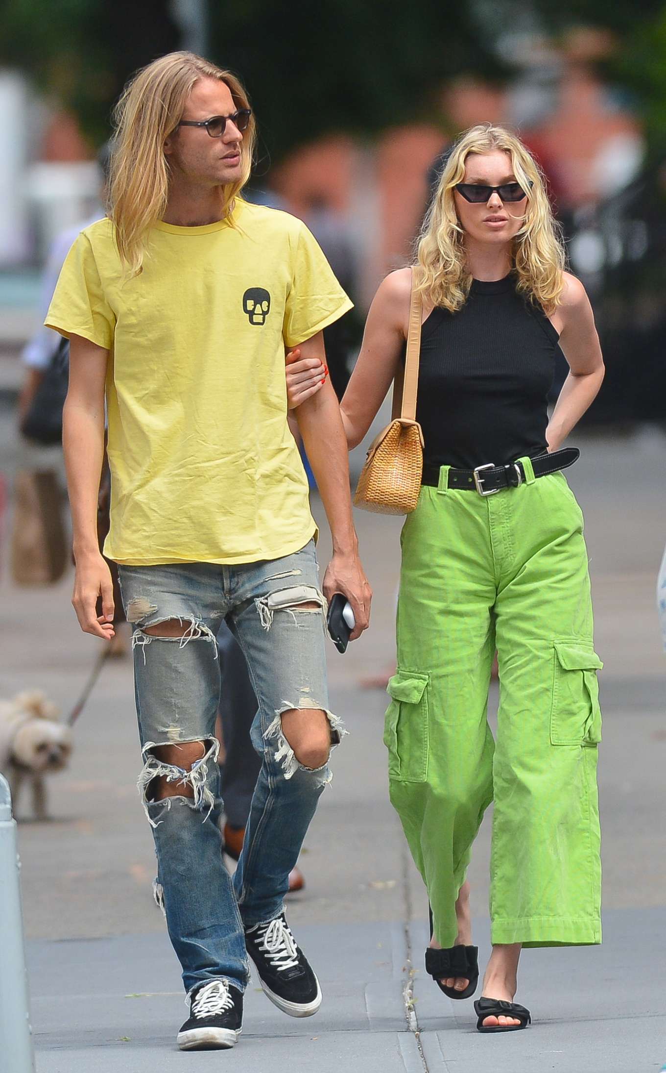 Elsa Hosk in Green Pants – Out in New York | GotCeleb
