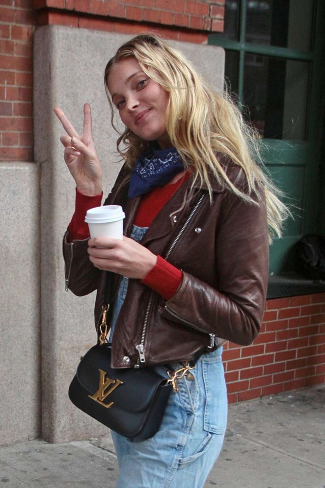Elsa Hosk in jeans Out in New York