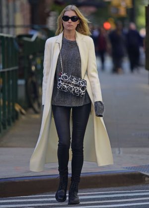 Elsa Hosk in leather pants in New York City – GotCeleb