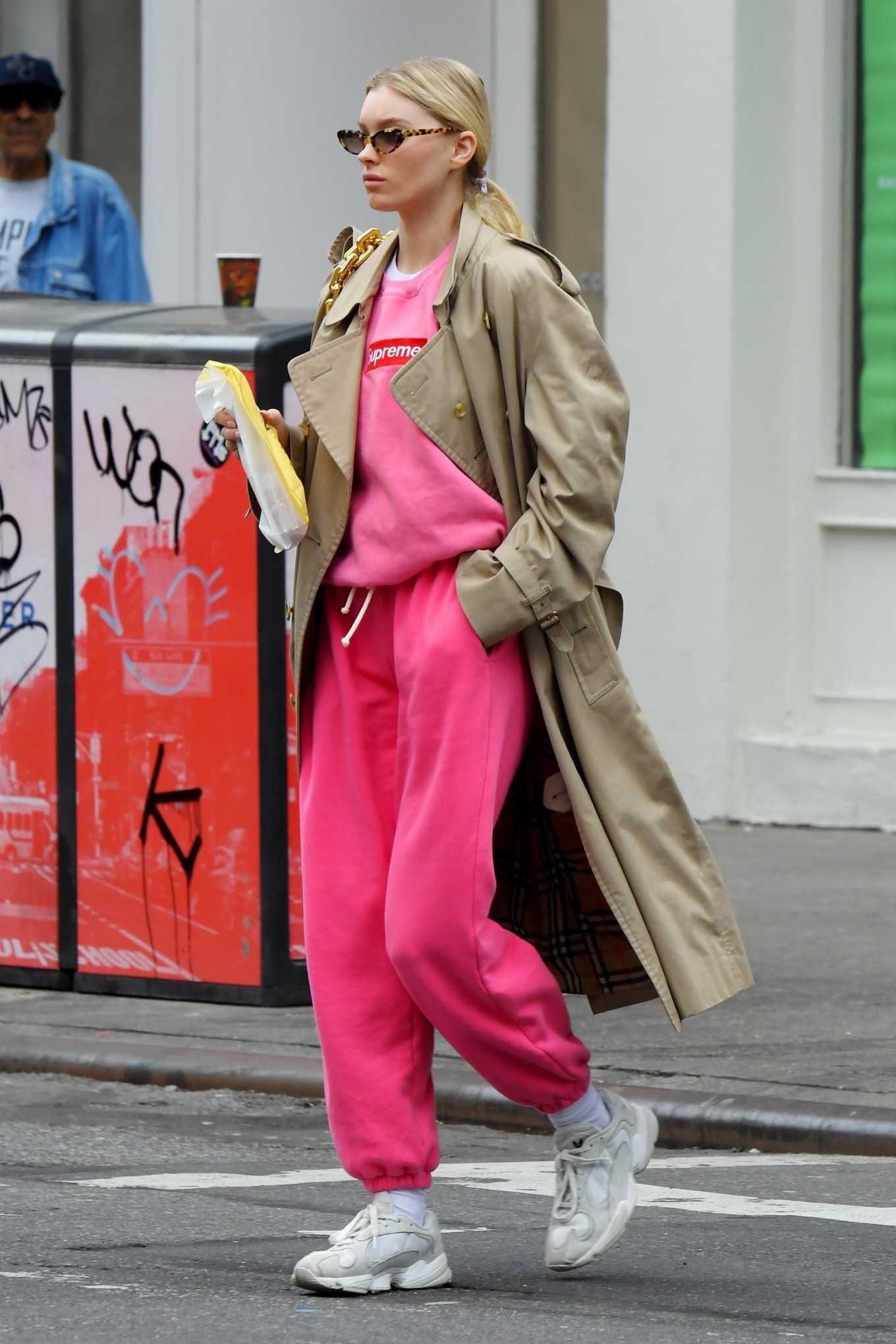 Elsa Hosk In Pink Out In Soho, New York