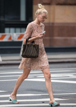 Elsa Hosk in Short Dress out in New York
