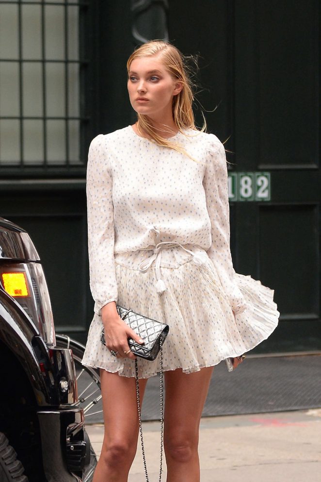 Elsa Hosk in Short Dress out in Tribeca