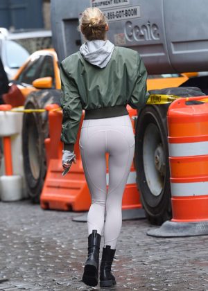 Elsa Hosk in Tights out in Soho
