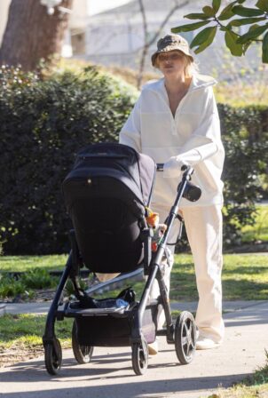 Elsa Hosk - Seen on a stroll with her baby in Pasadena