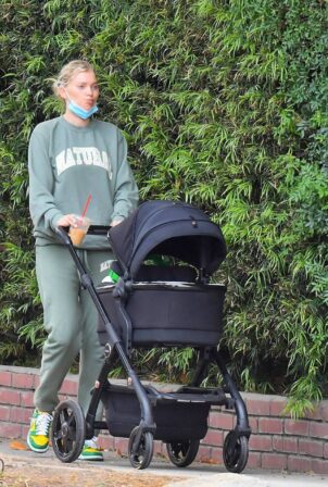 Elsa Hosk - Steps out with her baby in Pasadena