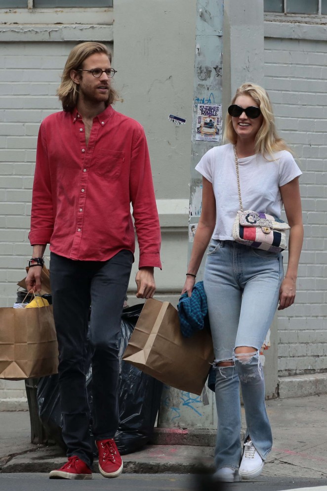 Elsa Hosk with a boyfriend Tom Daly Shopping in New York