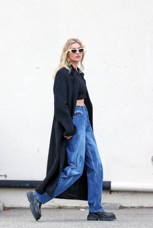 Elsa Hosk - With baggy faded jeans out in Pasadena